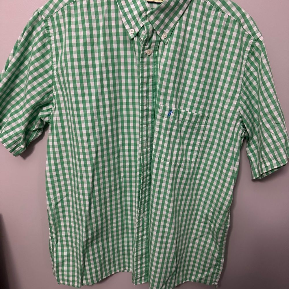 Mobile Bay Brand Green Checkered Men's Shirt‎ Large